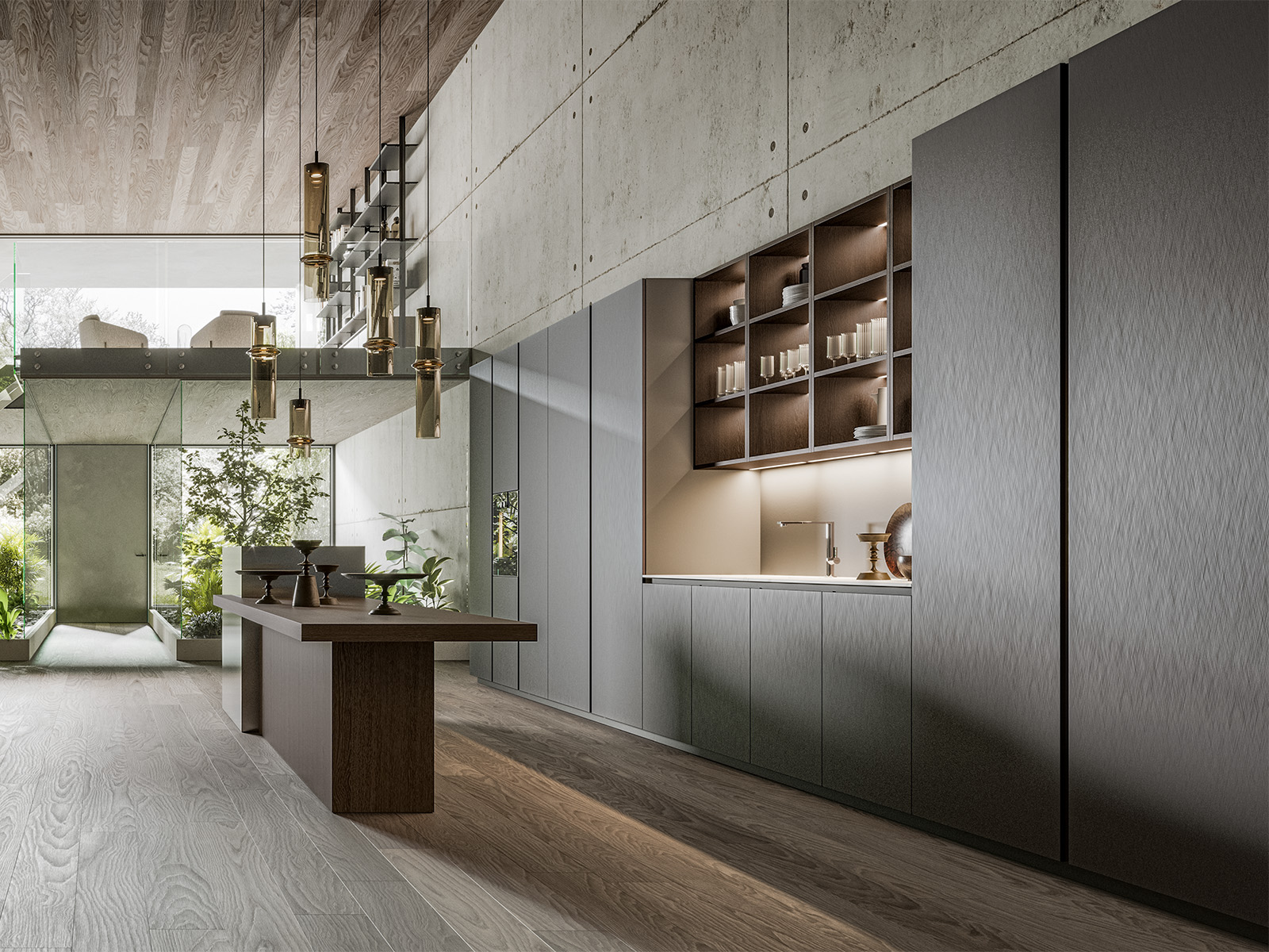 tủ bếp nhôm tổ ong Alo House