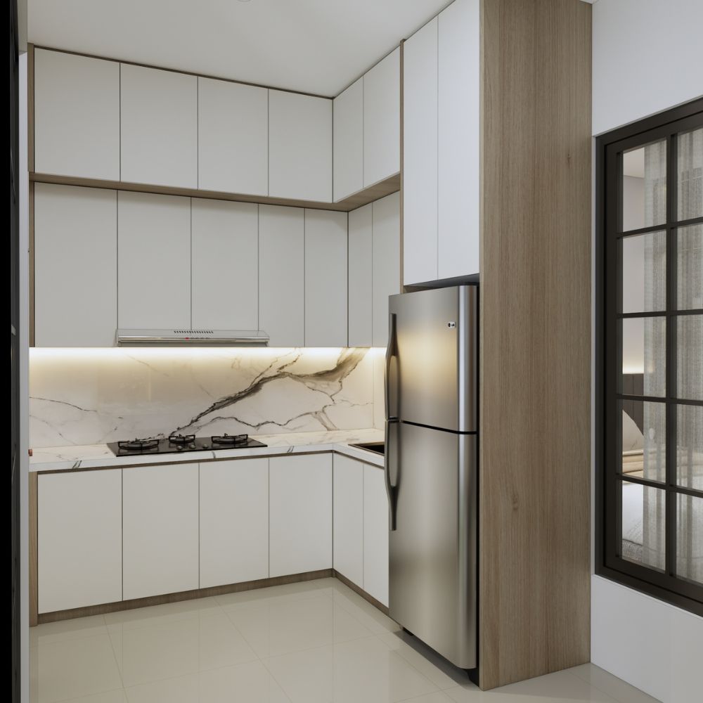 Cấu tạo lõi nhôm tổ ong 4x4mm bên trong tủ bếp Alo House – nhẹ mà chắc, chịu lực cao.